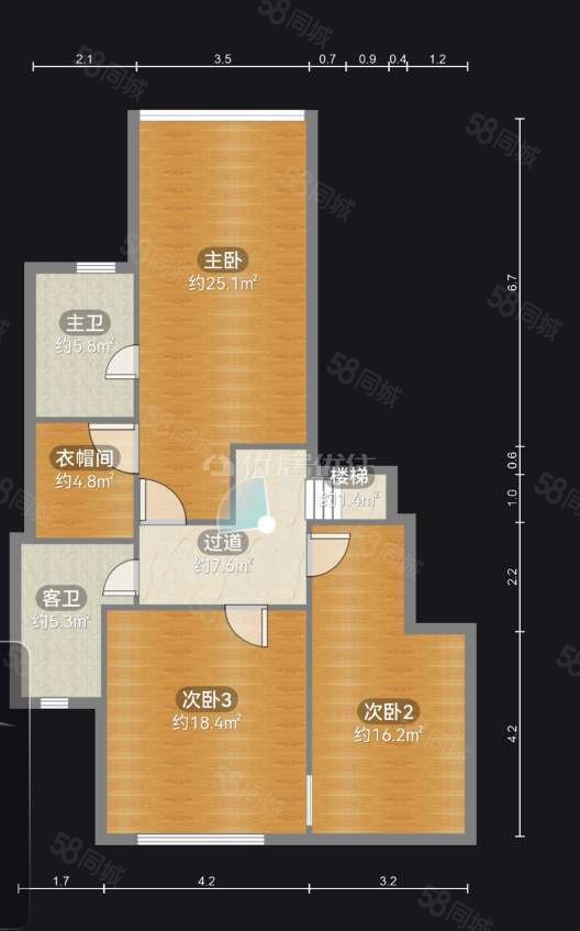 美的国宾府B区4室2厅3卫188.5㎡南北148万