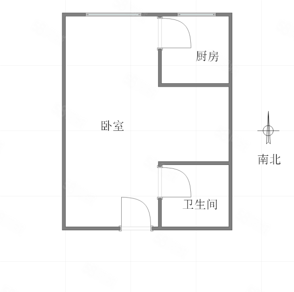 奇峰清华源1室0厅1卫33㎡南北46.1万