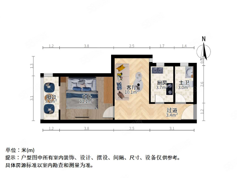 海边街8号院2室1厅1卫53㎡西36万