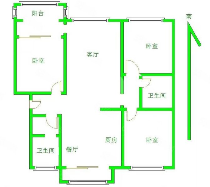 天宝花园3室2厅2卫137.5㎡南北74.8万