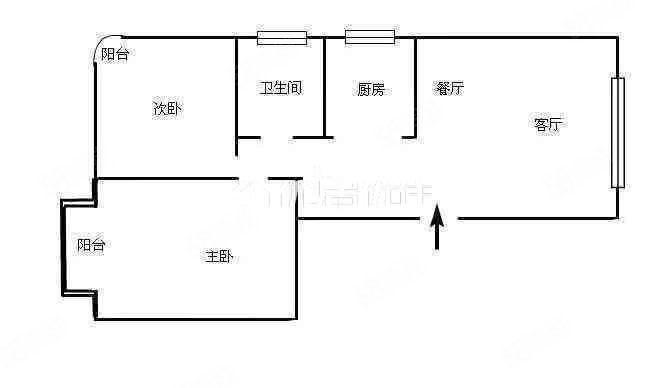 鑫怡广场2室2厅1卫89㎡南北55万