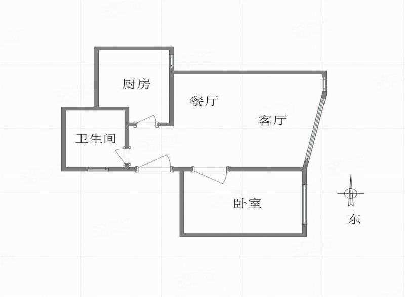 彩色奥邻1室1厅1卫63.8㎡南46.3万