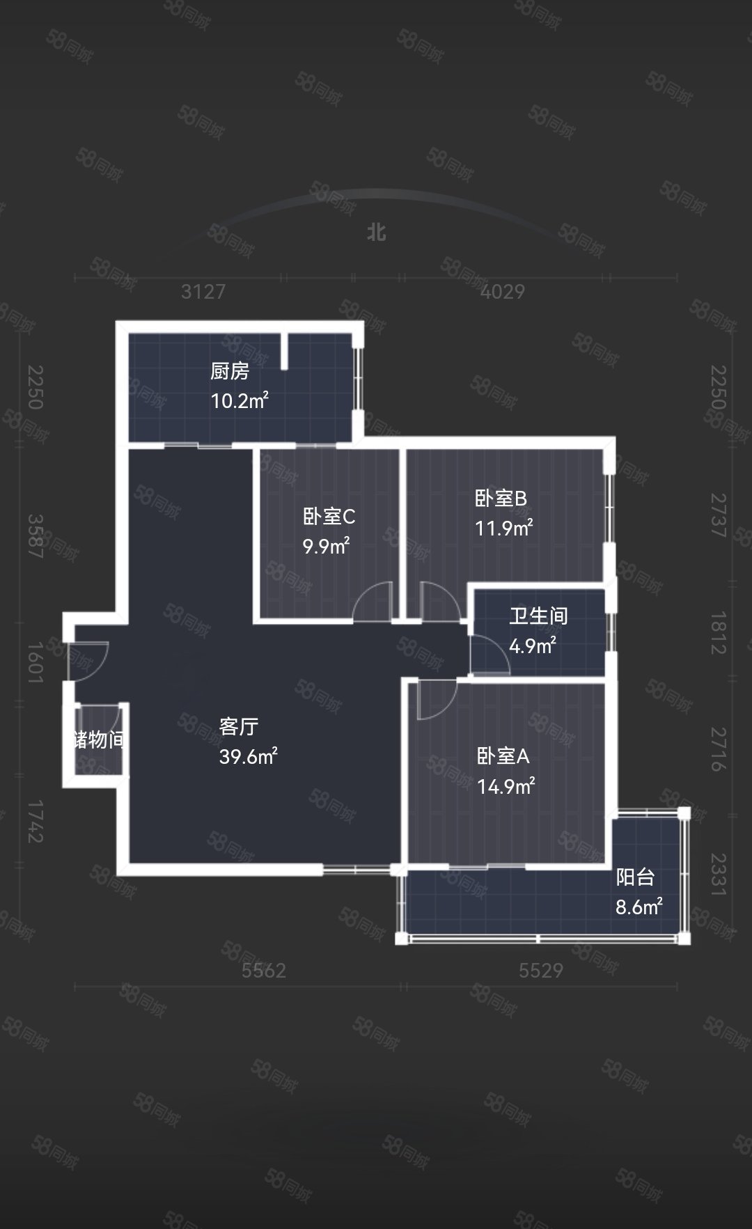 邮政住宅小区3室2厅1卫137.78㎡南北118万