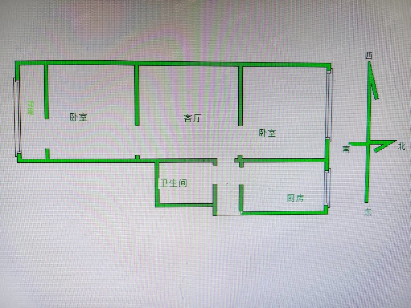 紫光苑2室1厅1卫85㎡南北53万