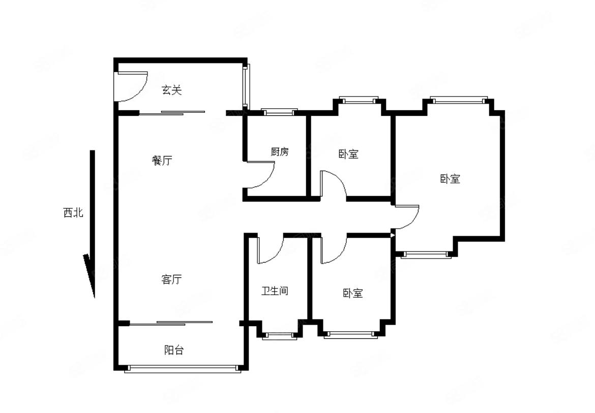 二城心作3室2厅1卫92.5㎡南188万