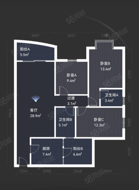 光大景湖春天3室2厅2卫107.82㎡东南273万