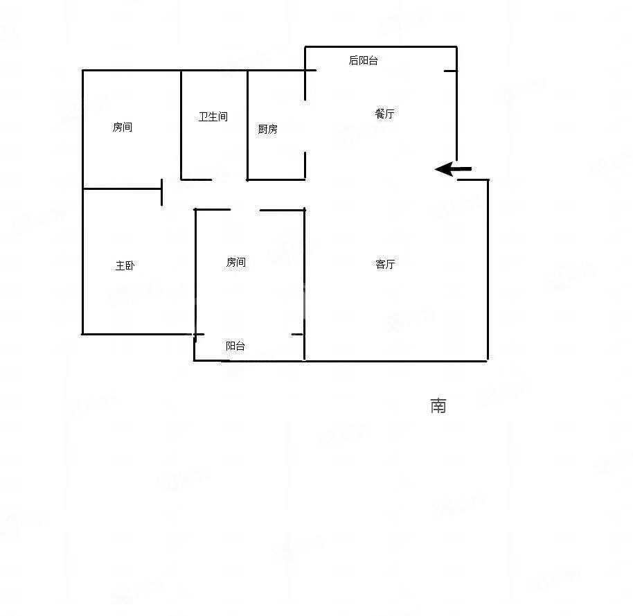 宜人小居3室2厅1卫90㎡南北39.8万