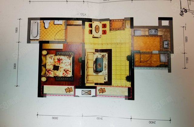 锦龙云府1室1厅50.77㎡100万二手房图片