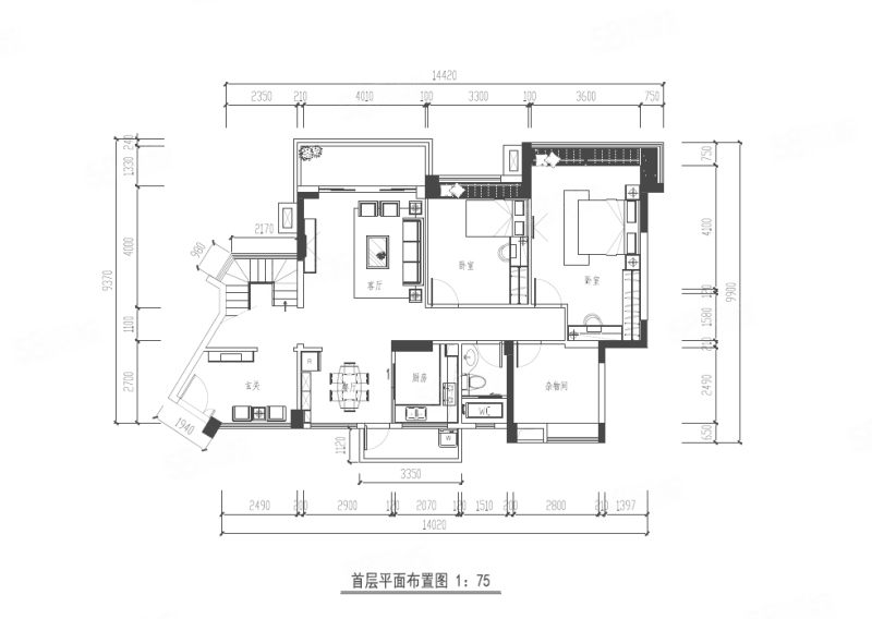 金逸豪廷8室5厅4卫235.24㎡南北249万