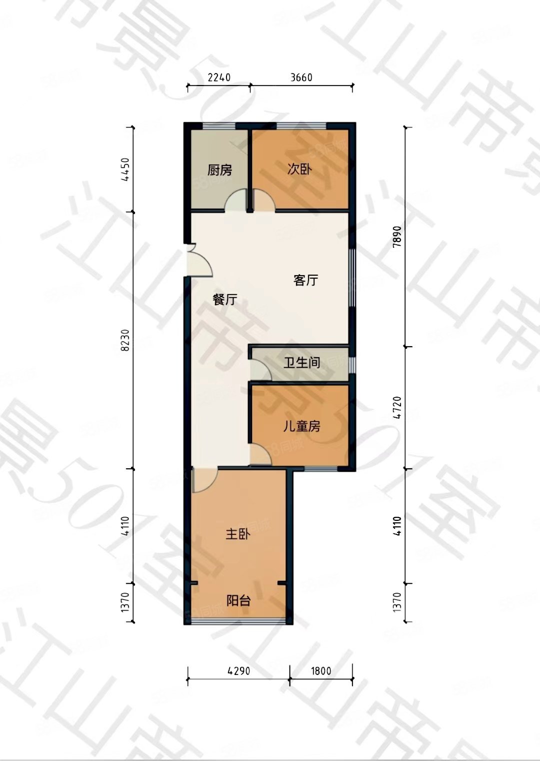 江山帝景3室2厅1卫123㎡南北122万