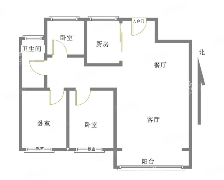 燕京花园(西区)3室2厅1卫118㎡南北68万
