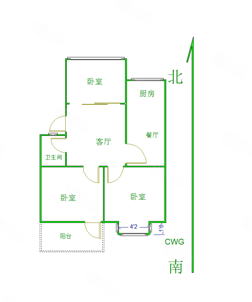 电建二公司南院生活区3室2厅1卫63㎡东南109万