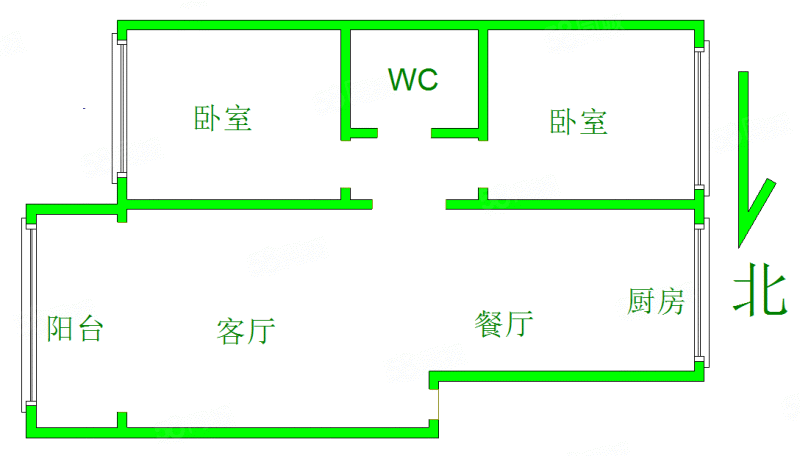 海拉尔东路派出所家属楼2室2厅1卫93.86㎡东西65万