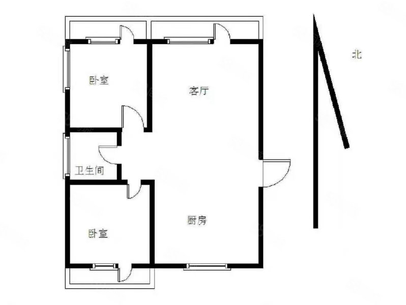 锦秀丽都(呼兰)2室2厅1卫87.66㎡南北49.8万