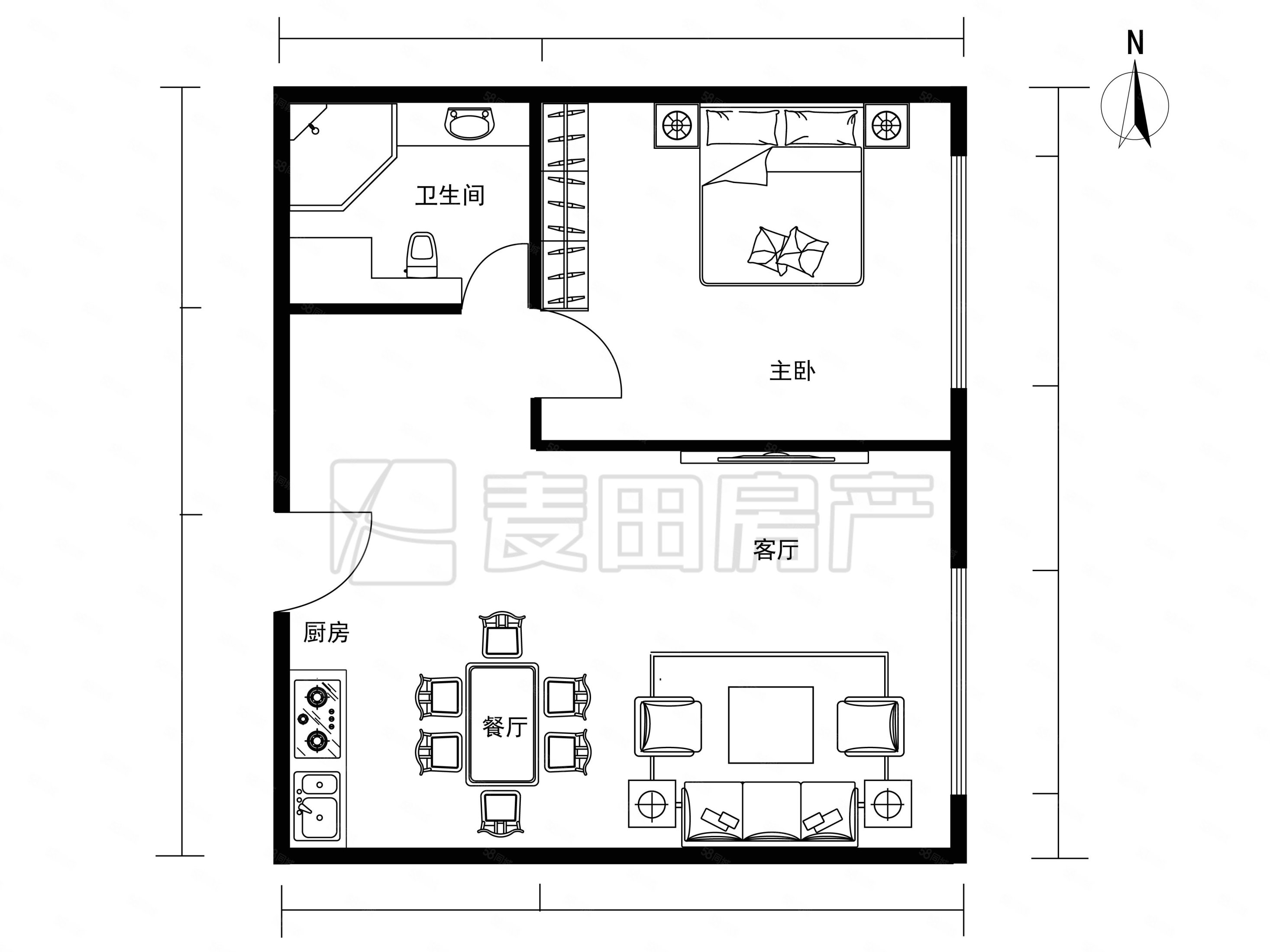 1室1厅裘马都精装修