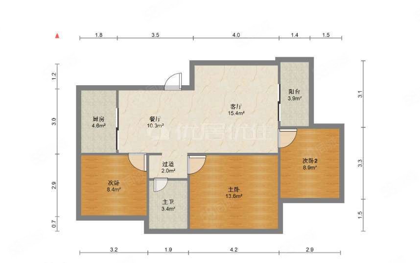 玉锦苑3室2厅1卫90㎡南36.8万