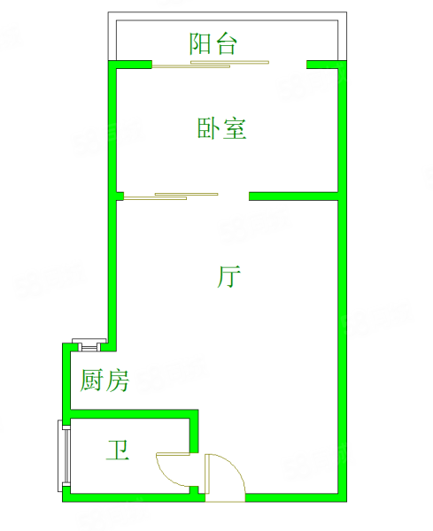 国色天香1室1厅1卫31.32㎡南75万