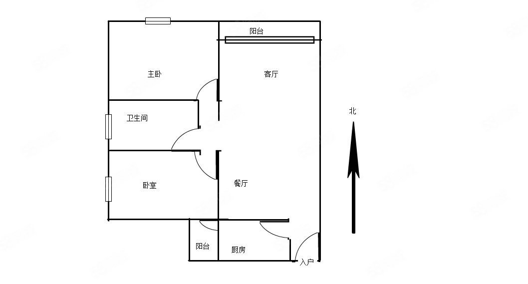 龙涛居2室2厅1卫91.71㎡南北138万