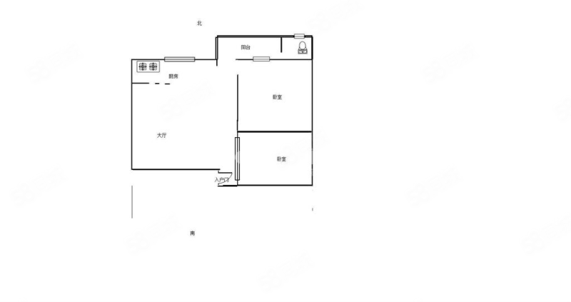 兴安名城D区2室1厅1卫45㎡南89万