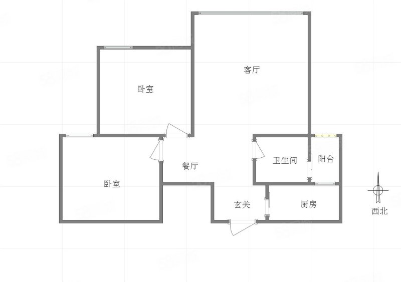 中建御湖壹号御墅(高层)2室2厅1卫87.02㎡西北80万