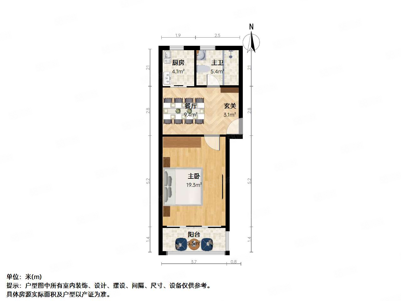 金海里小区(中区)1室1厅1卫46.27㎡南北45万