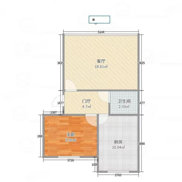 盟医院小区2室1厅1卫51㎡南北16万