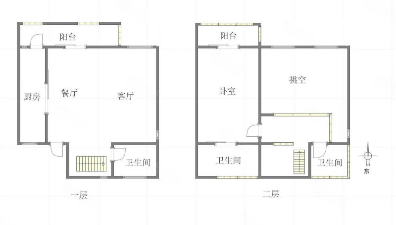 俊峰山万里(叠拼)1室2厅3卫119.14㎡南北185万