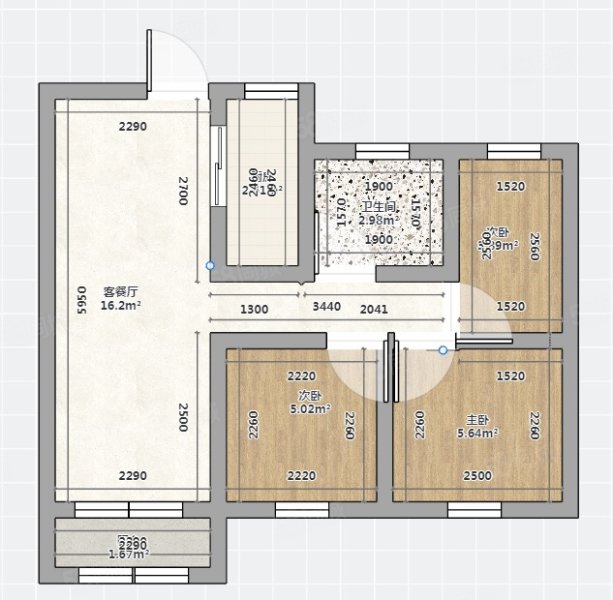 淮浍新城3室2厅1卫113㎡南北60万