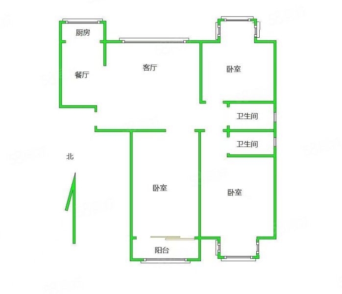 颐和文园3室2厅2卫138.1㎡南北160万