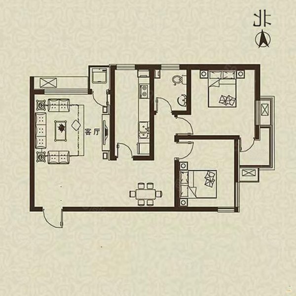 欧景园2室2厅1卫88㎡东北115万