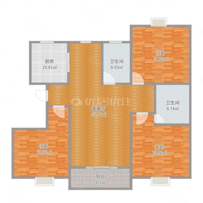 和馨苑3室2厅2卫122㎡南53万