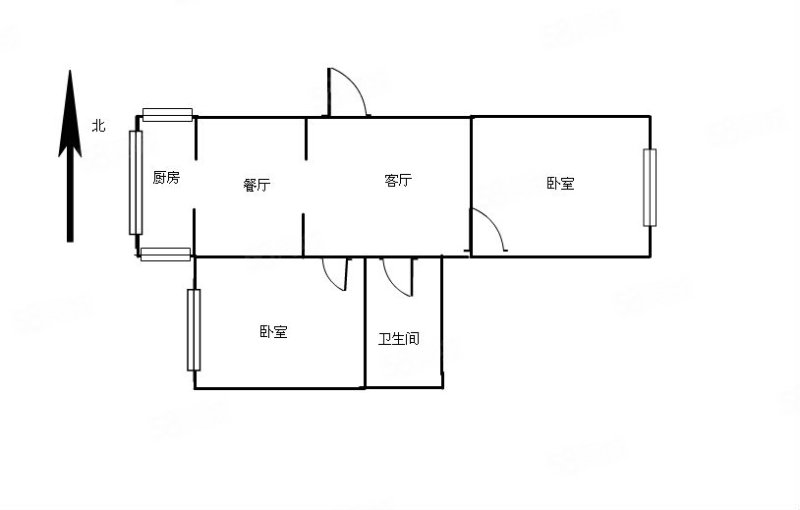 教师花园2室1厅1卫81.34㎡东西57万