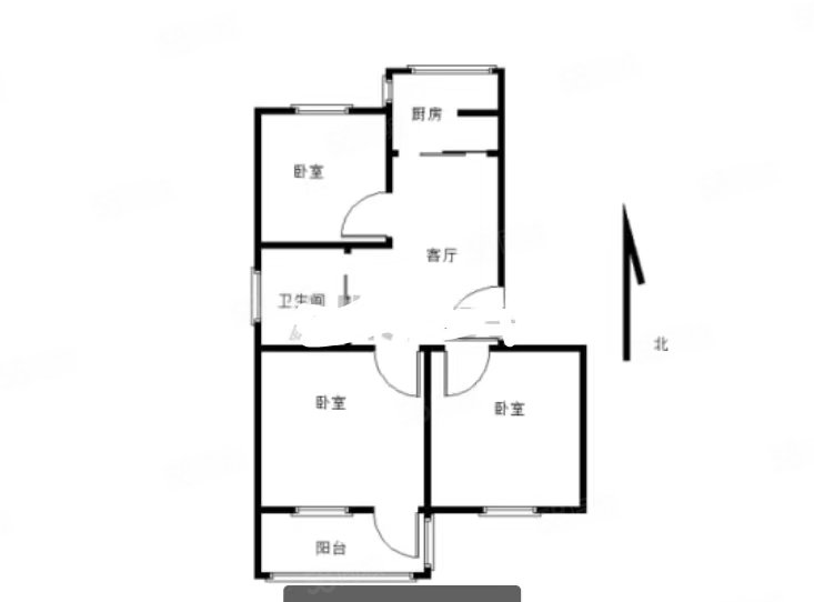 师大奎园校舍3室1厅1卫73.62㎡南北61万