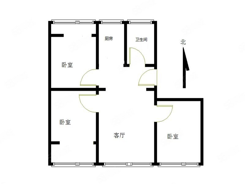 昌平区供电局宿舍3室2厅1卫93.04㎡南北275万