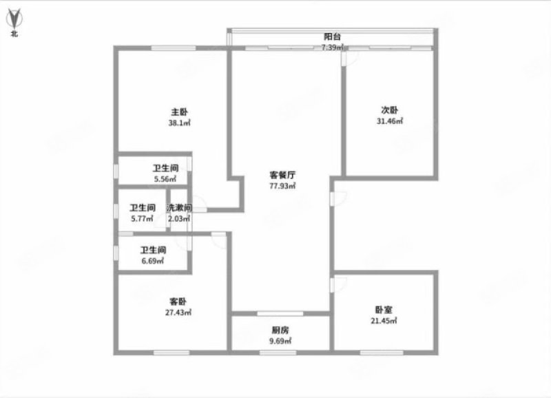 新湖天润阁3室2厅2卫139㎡南北528万