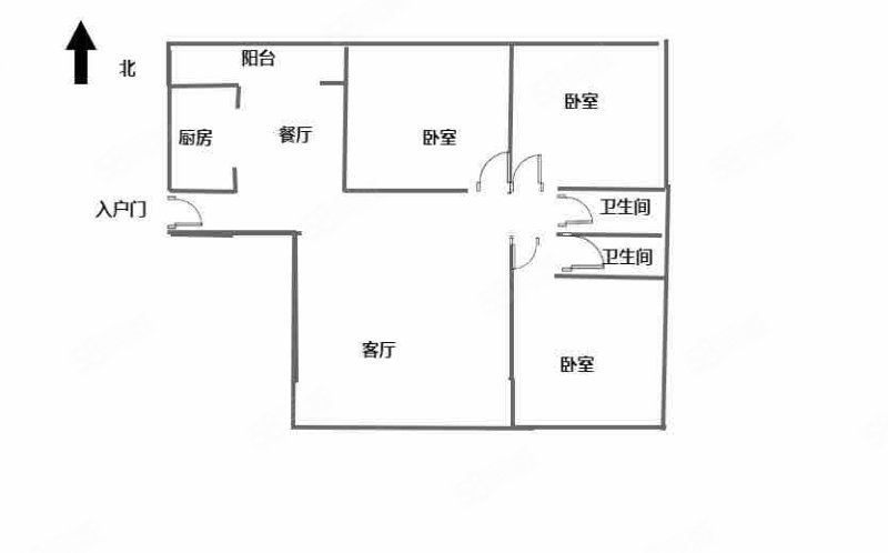 长江国际广场3室2厅2卫126㎡南北78万