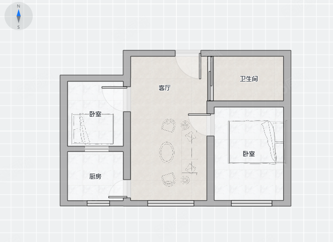 红大汇诚A区2室1厅1卫70.14㎡南北58万