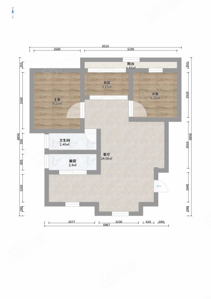 名仕家园3室2厅1卫143㎡南北100.5万