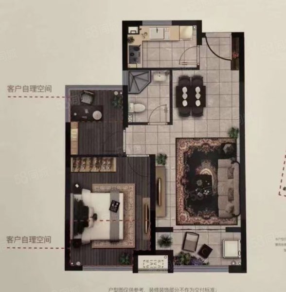 姚江上上城2室2厅1卫88.46㎡南165万