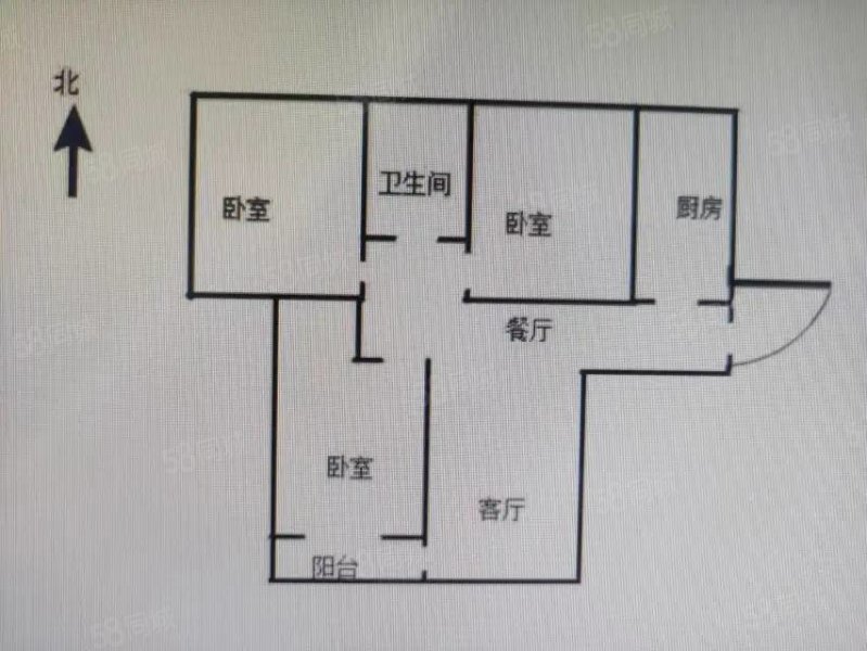 新华城南郡3室2厅1卫114.76㎡南北75万