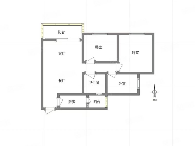 恒大照母山山水城3室2厅1卫90㎡南北110万