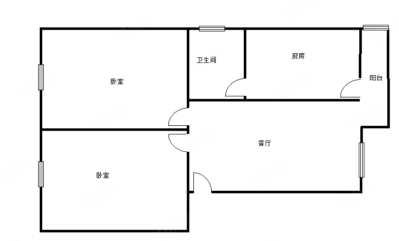 南国街33号小区2室1厅1卫56㎡南北65万