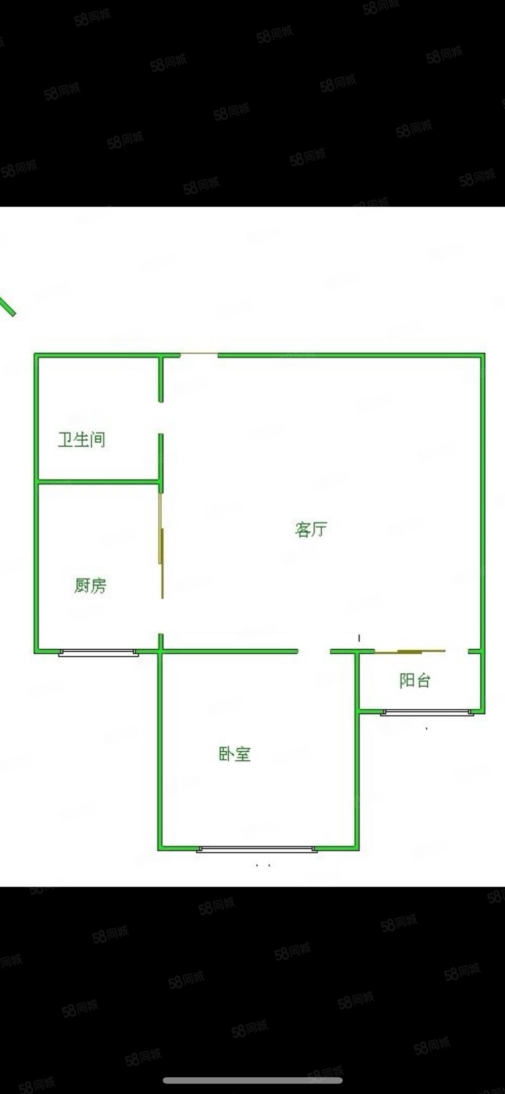 世家郦园1室2厅1卫59.59㎡南73万