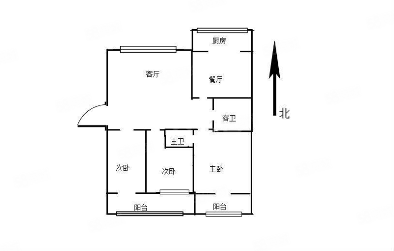 沣景园(B区)3室2厅2卫123㎡南北55万