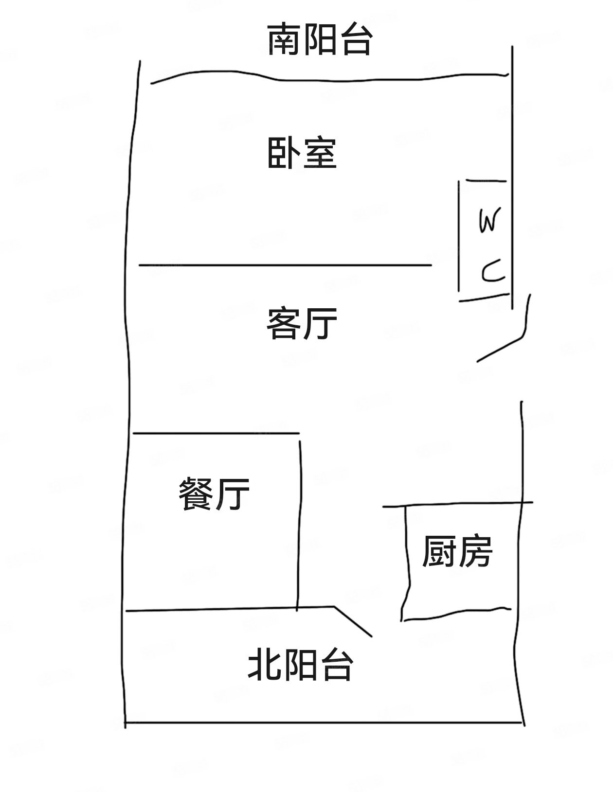 园林大道782号小区1室2厅1卫68㎡南北25.5万