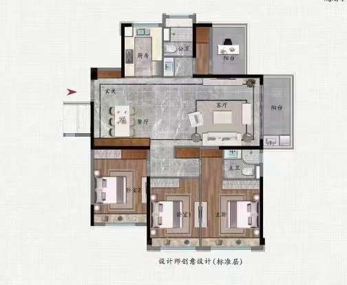 建发央玺4室2厅2卫140.4㎡南北550万