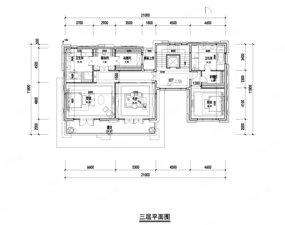 万达长安龙胤(别墅)5室5厅5卫555.43㎡南北7000万