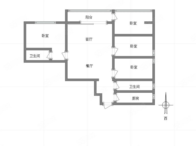 业成花园4室2厅2卫122.19㎡西128万