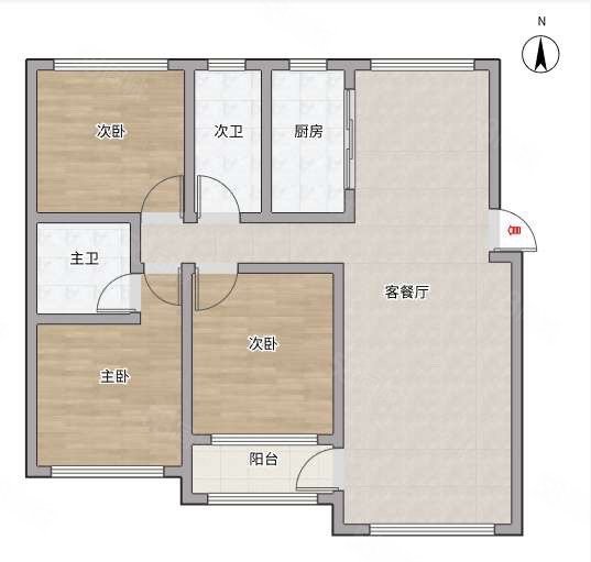 民泰龙泰苑(A区)3室2厅2卫155.81㎡东195万