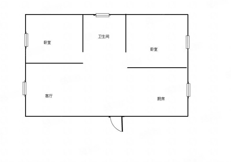 光明小区(普兰店)2室2厅1卫80.28㎡南北49.8万